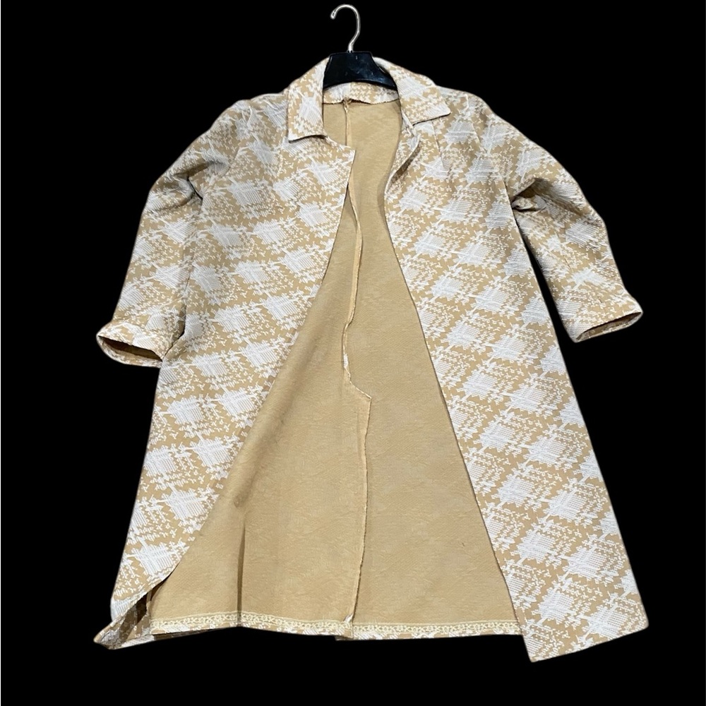 Custom Vintage Inspired Topper Coat-Women's Size: M/L-Color: Cream/Tan